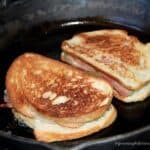 caprese grilled cheese in skillet