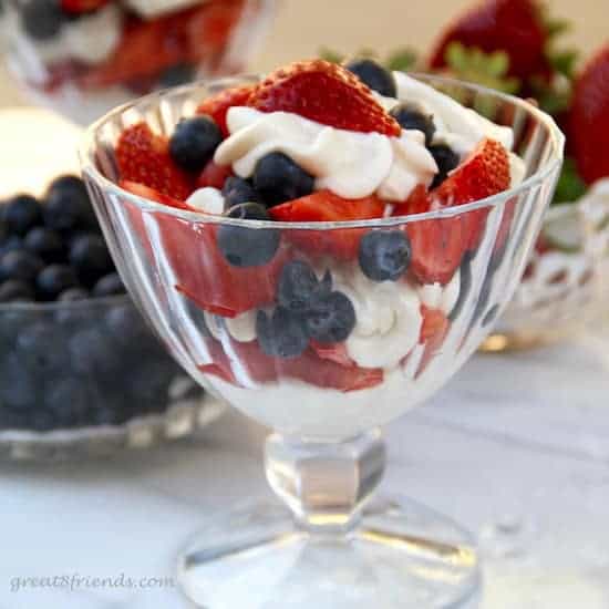 Red, White, and Blue Cheesecake Mousse - Great Eight Friends