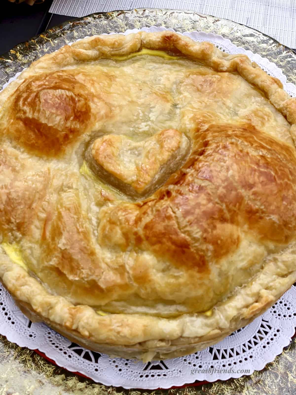 Puff Pastry with a heart on top.