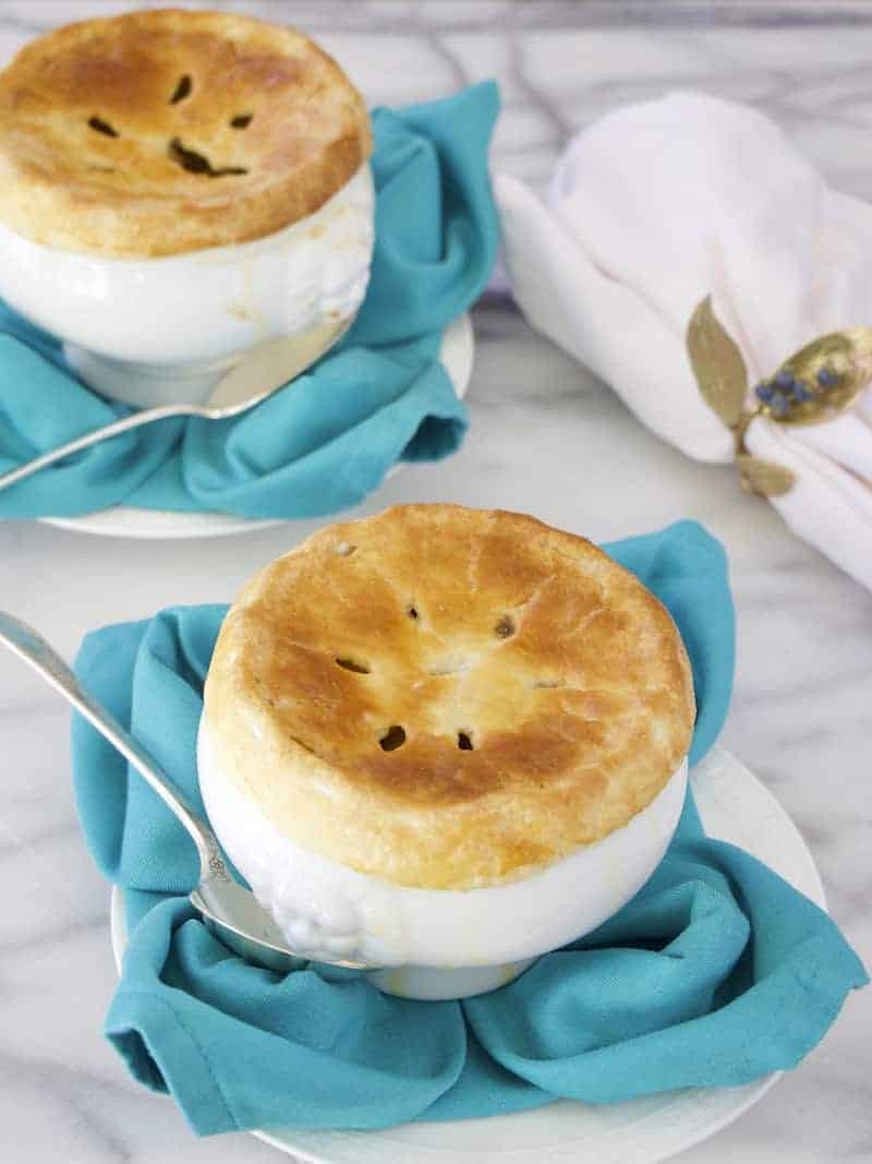Chicken Pot Pie is the perfect comfort food for entertaining or for a weeknight family supper. And this recipe starts with a rotisserie chicken!