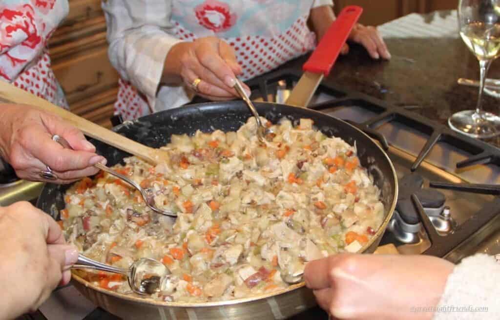 Happy World Baking Day Tasting Chicken Pot Pie for Seasoning