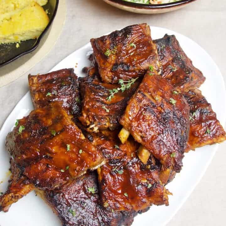 Slow Cooker Barbecued Pork Ribs - Great Eight Friends