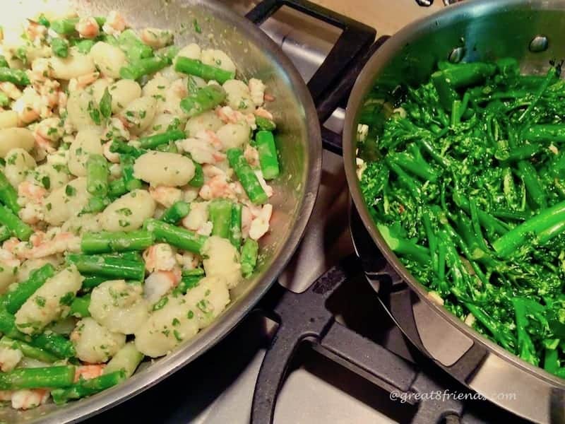 Gnocchi with Shrimp, Asparagus, and Pesto stovetop 1a