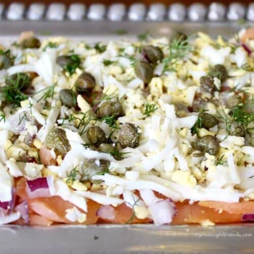 Easy Smoked Salmon Layered Dip Recipe Great Eight Friends