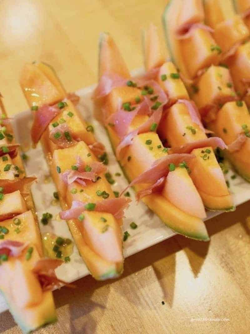 Fresh appetizer of Prosciutto and Melon.