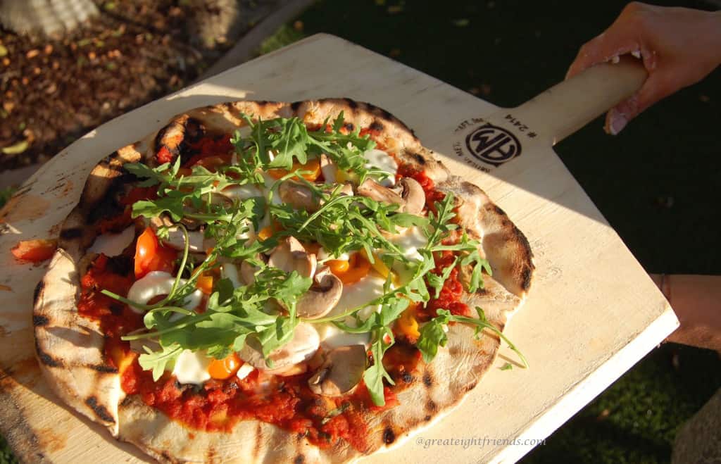 Grilled Pizza on a peel