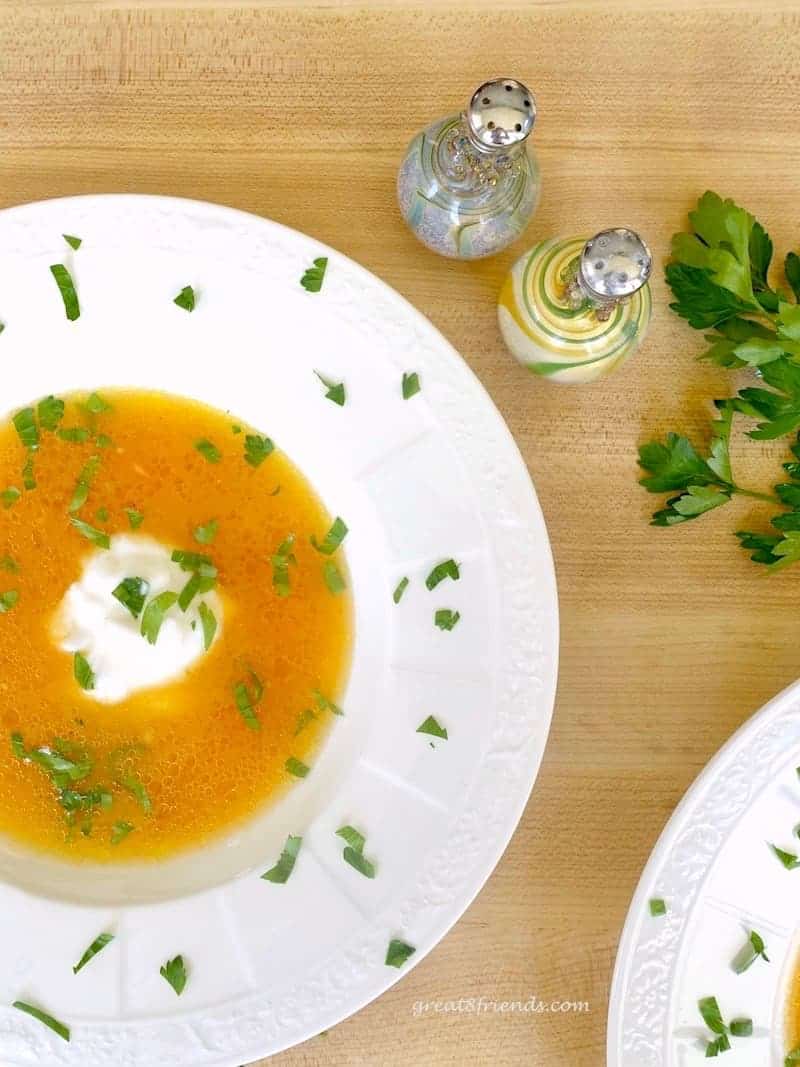Heirloom Tomato Soup with Greek Yogurt