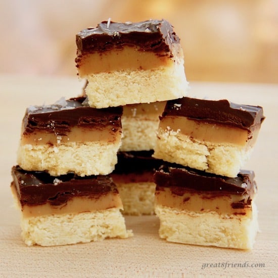 Caramel Chocolate Shortbread Bars Great Eight Friends