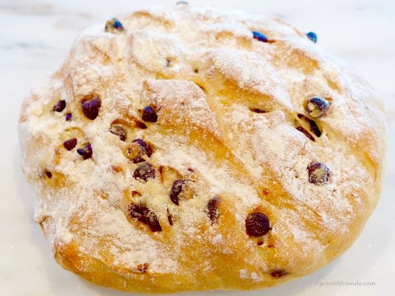 Loaf of Chocolate Chip Bread.