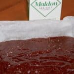 Chocolate Caramel shortbread Bars with Maldon Sea Salt