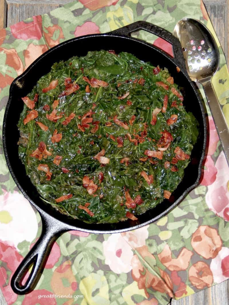 Braised Greens with bacon