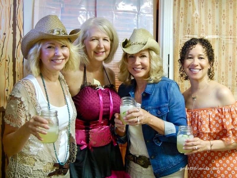 Anna, Kyle, Jurga and Debbie dressed as western women.