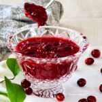 Cranberry Sauce in a crystal bowl.