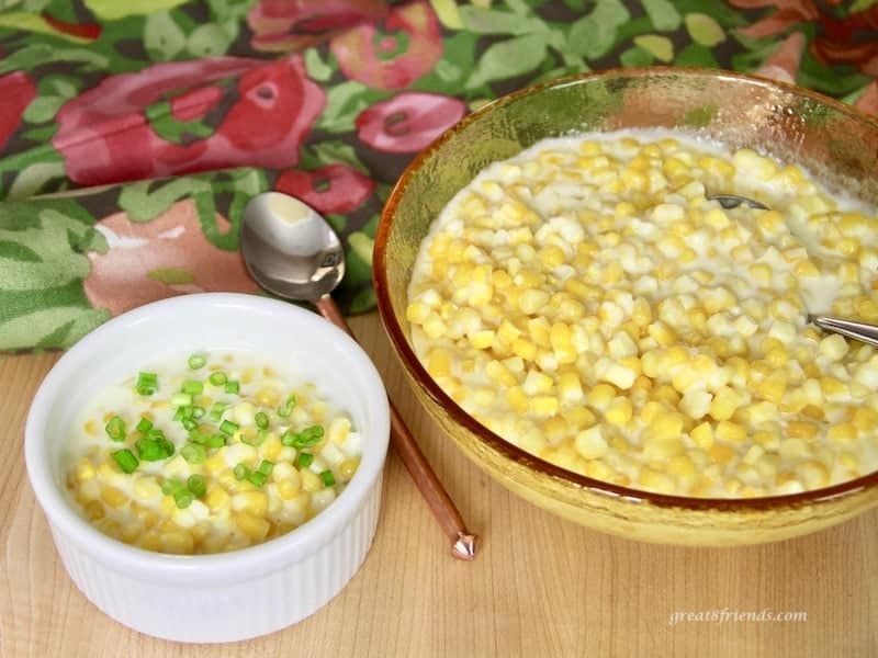 creamed corn with scallions