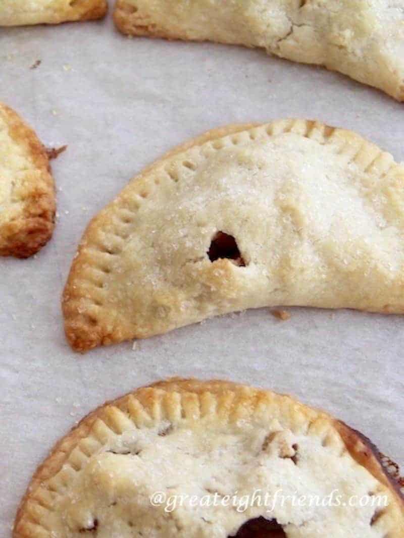 The perfect snack or dessert, Fruit Hand Pies. These little pockets filled with fruit are delicious served warm with ice cream or cold as a snack.