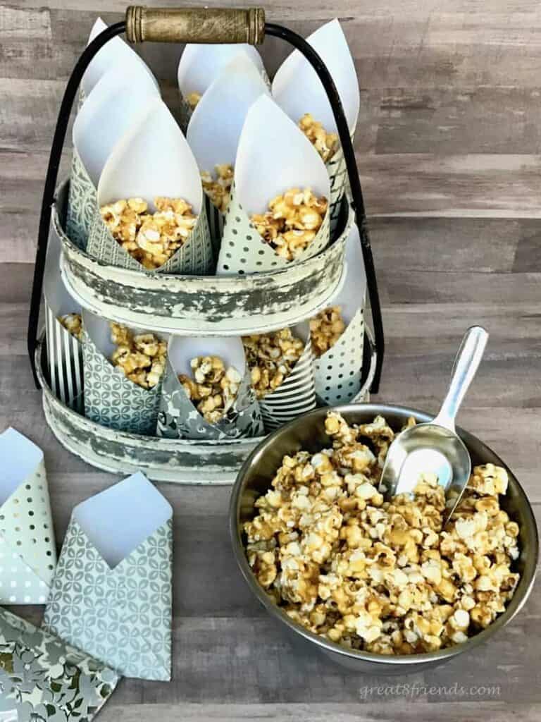 Homemade Caramel Corn with Smoked Almonds and Fleur de Sel 