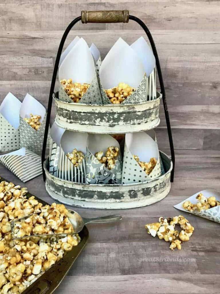 Homemade Caramel Corn with Smoked Almonds and Fleur de Sel 