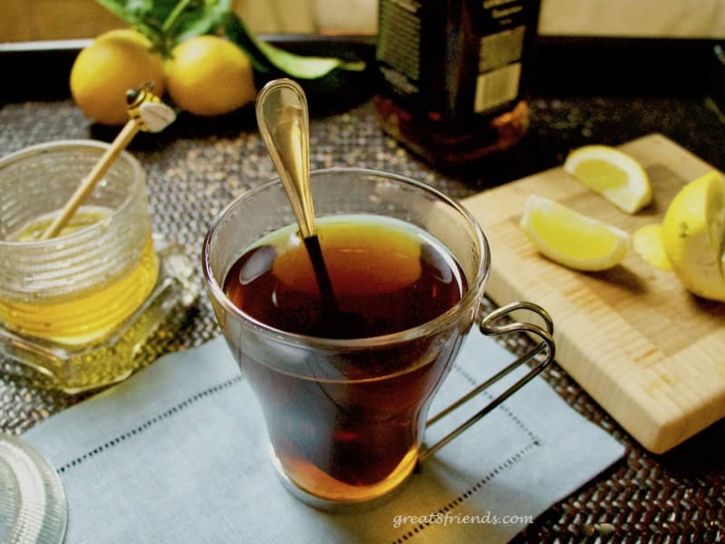 This Hot Toddy is the perfect solution for those suffering with a cold! Just go to your pantry and mix a few ingredients to soothe your suffering.