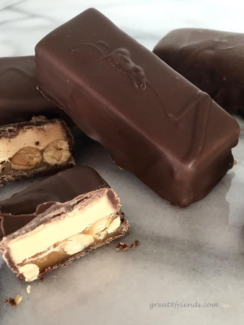 Peanut, Caramel and Chocolate Candy Bars Recipe