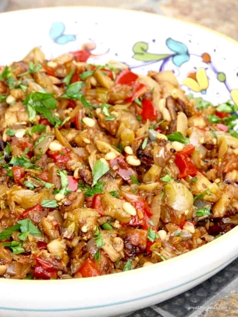 Close Up of Eggplant Caponata.