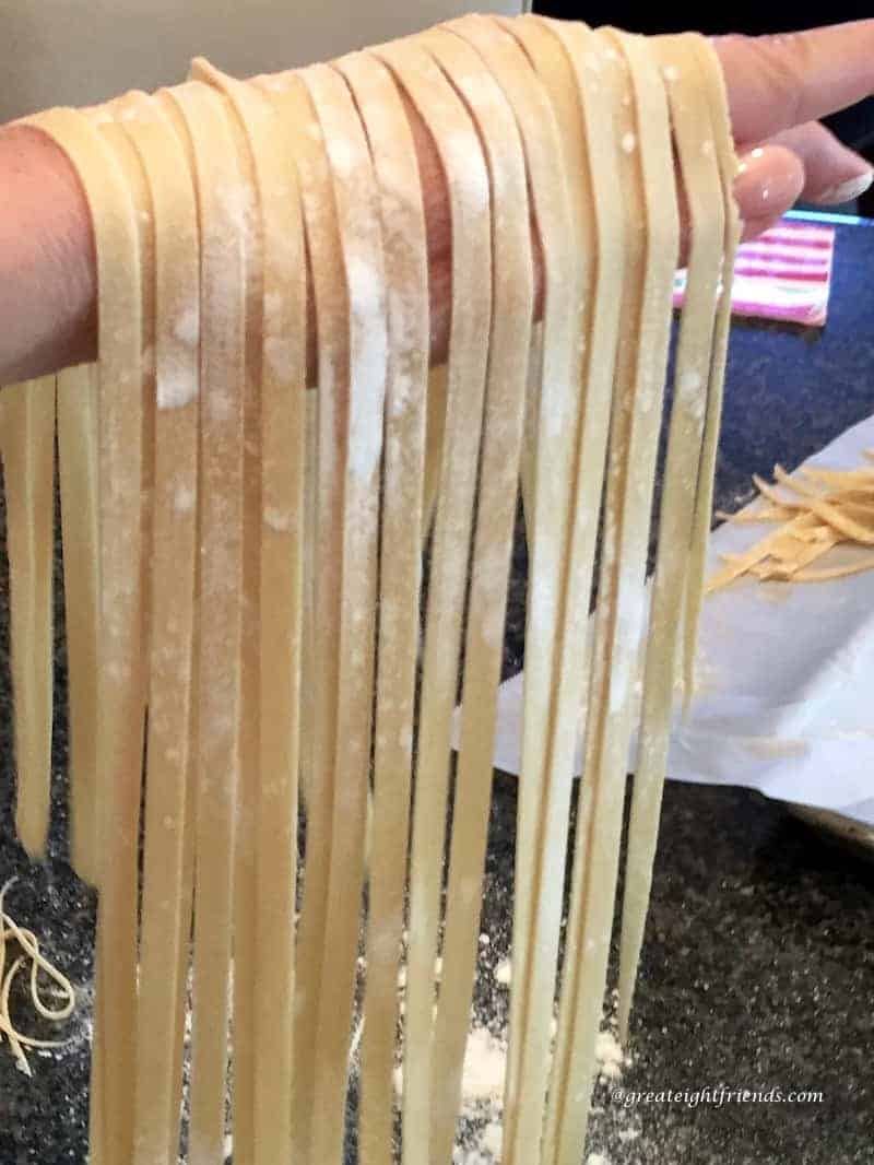 Beautiful homemade cut pasta.