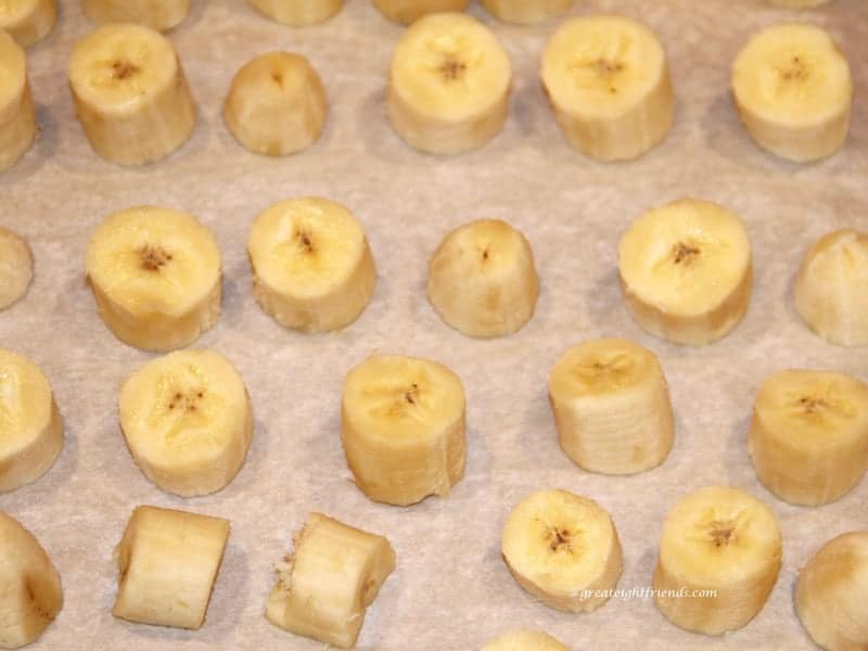 Frozen banana pieces