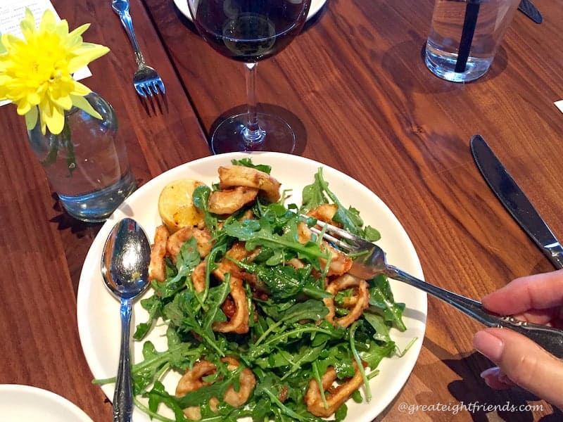 Double Birthdays Calamari Arugula