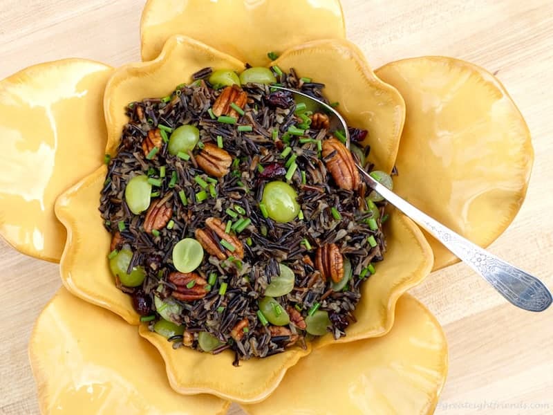 Wild Rice Salad with Serving Spoon