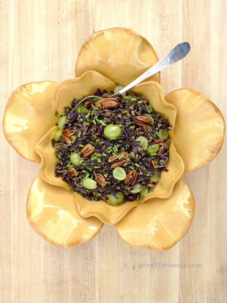 Overhead shot of wild rice salad