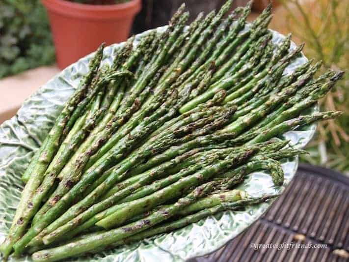 Grilled Asparagus plated