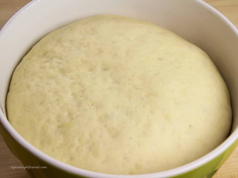 Dough rising in bowl