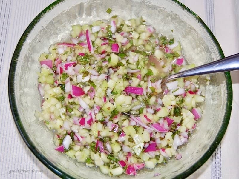 This Grilled Swordfish with Mint Cucumber Salsa is a fresh, light, and healthy meal and perfect for a backyard barbecue.