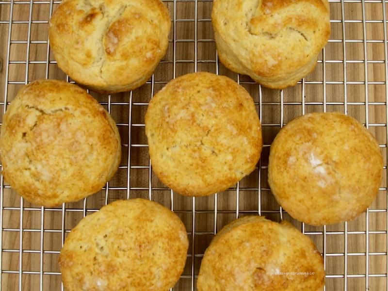 Shortcake biscuits right out of the oven are delicious.