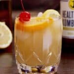 Enjoy this Health-Ade Kombucha Whiskey Sour Cocktail with rye or bourbon. A delicious adult beverage with a kick of health in every sip.