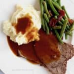 My Mom's Roast Beef Recipe with mashed potatoes is what I always asked for as my birthday dinner. It is just good, comfort food, not fancy but delicious!