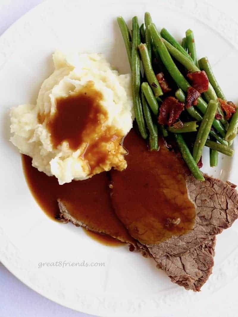 My Mom's Roast Beef Recipe with mashed potatoes is what I always asked for as my birthday dinner. It is just good, comfort food, not fancy but delicious!