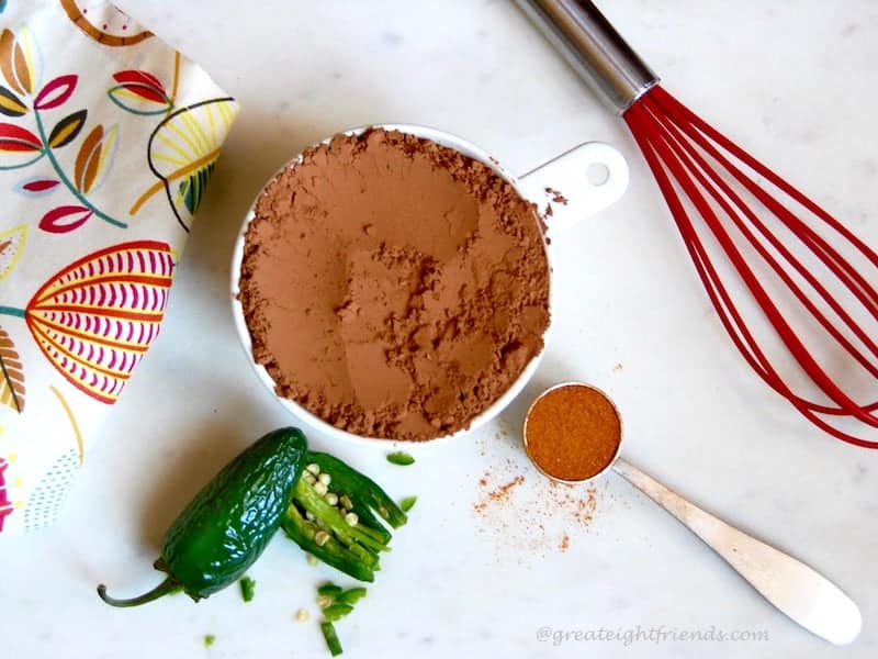 This Spicy Chocolate Cake with Jalapeño Fudge Frosting is the perfect dessert. The slight spice is a lovely complement to the fudginess.