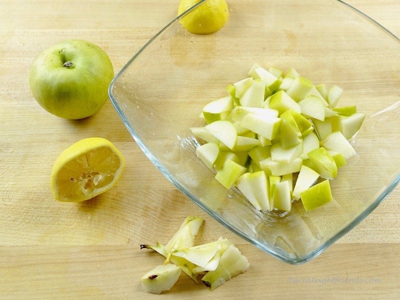 Diced apples.
