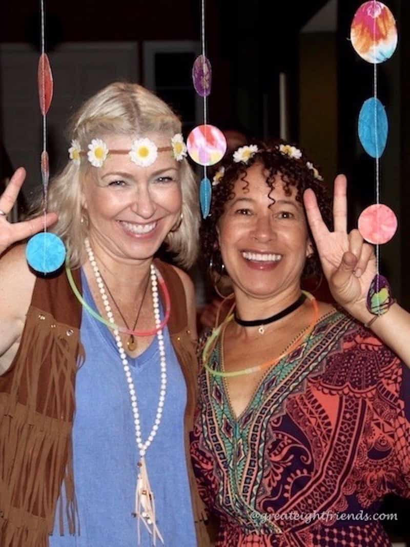 Our Gr8 Dinner was a Far Out Hippie theme! Check out the invitations, decorations and menu. It was a groovy night for the us old hippies!