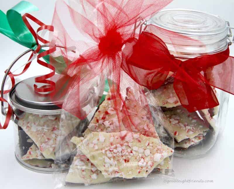 Peppermint Bark wrapped as a gift