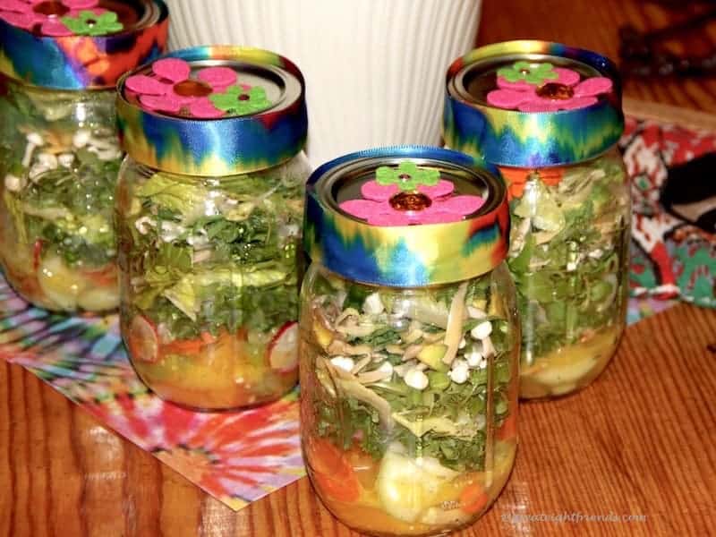 Psychedelic Salad in jars