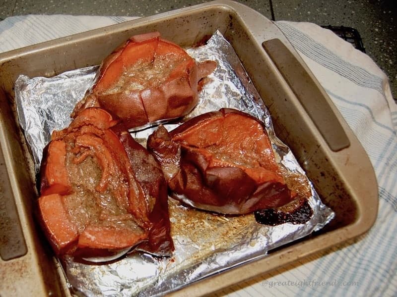 These Baked Yams with Nutmeg Butter ooze with the cozy warm goodness of of a holiday flavored brown sugar glaze. Make it different this year!