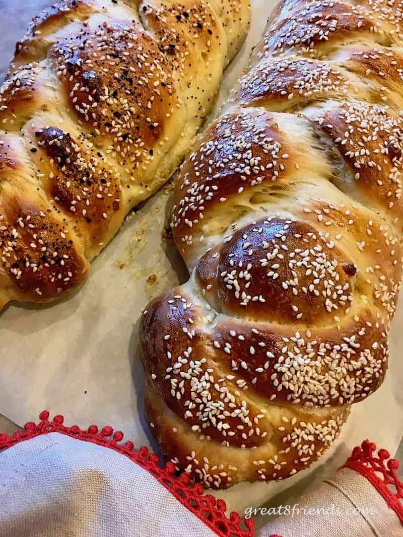 Beautifully baked challah fresh from the oven.