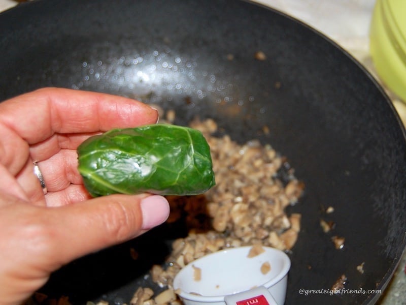 Little bundles of greens wrapped around a savory mushroom filling. So delicious and perfect for any buffet. Make a double batch for leftovers!