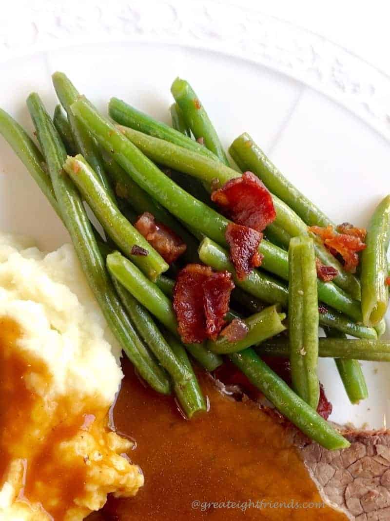 Green Beans, bacon Serving