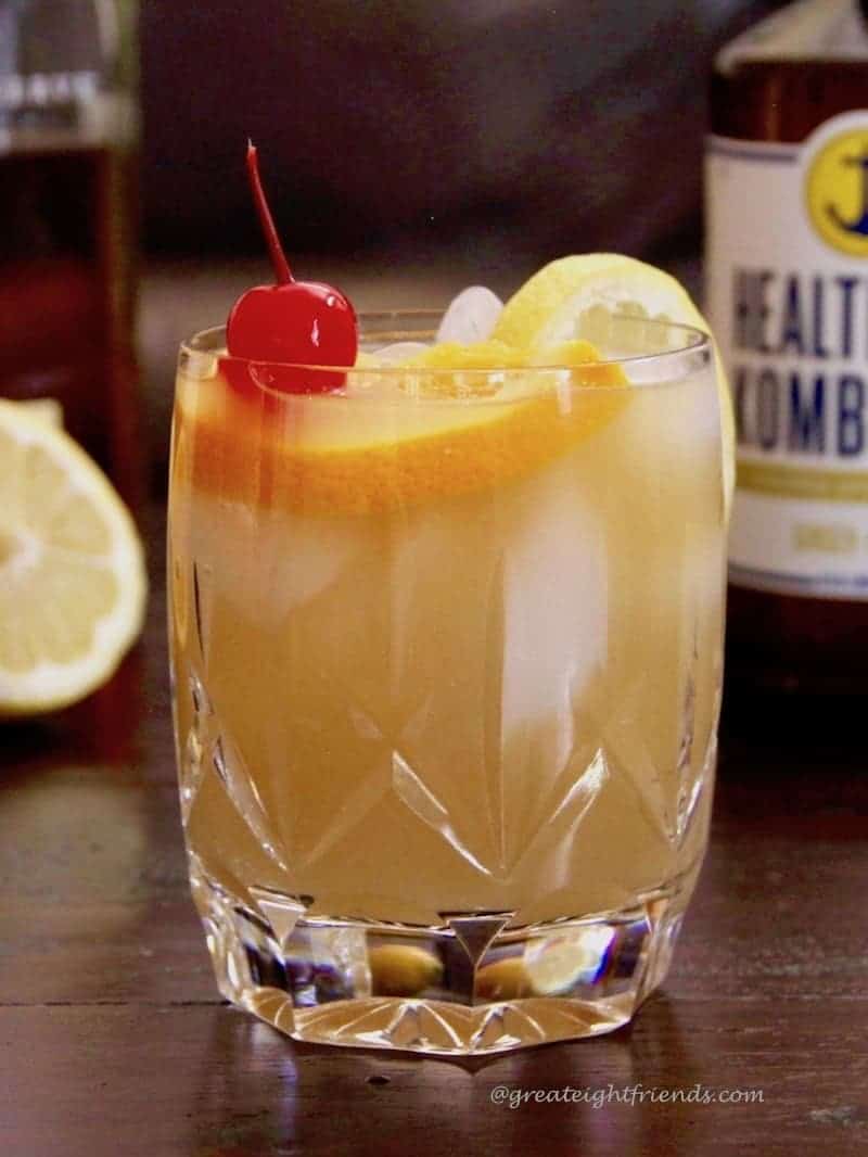 Clink then drink kombucha whiskey sour