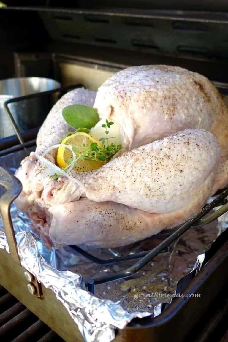 How to Cook a Whole Turkey on the Grill! - Great Eight Friends