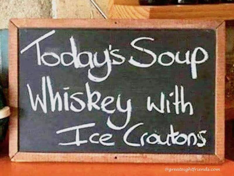 Clink then drink whiskey ice croutons