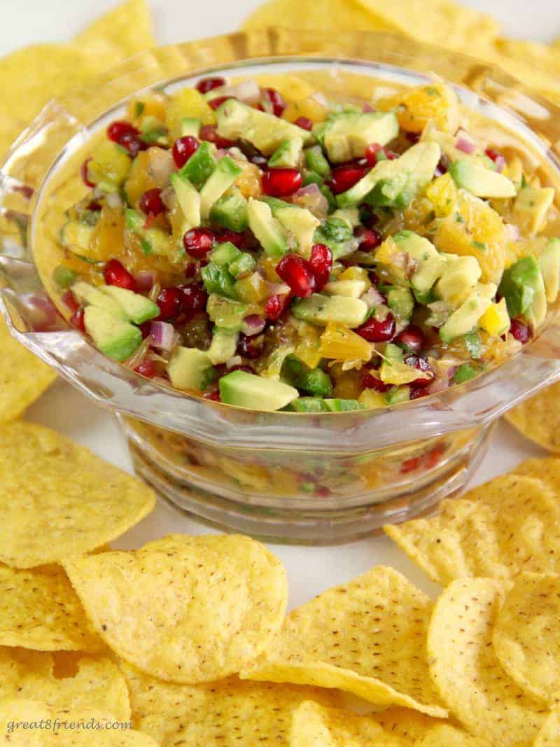 I make this Pomegranate Avocado Salsa every Christmas. The colors remind me of the season and it always looks festive on our appetizer table!