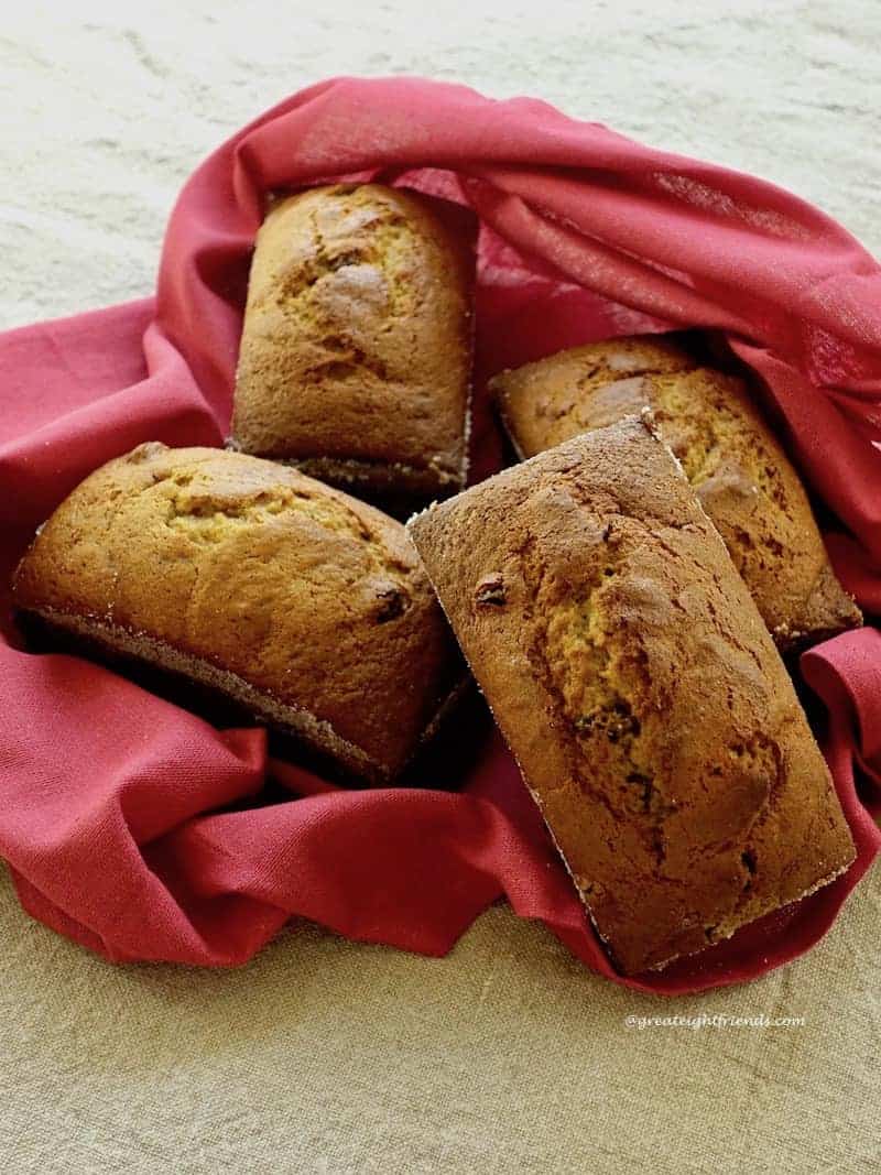 4 loaves Roasted Pumpkin Olive Oil Quick Bread